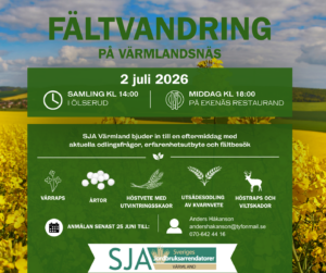 Inbjudan till fältvandring på Värmlandsnäs den 2 juli